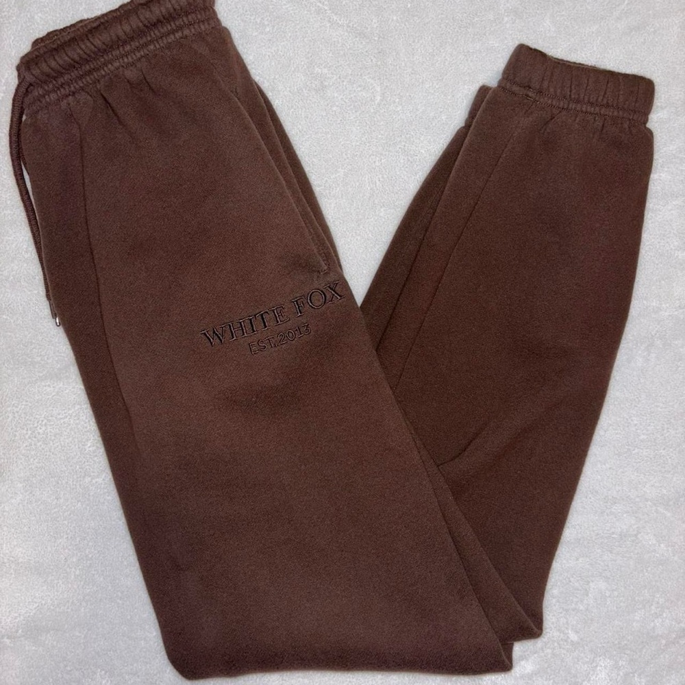 White Fox Boutique Brown Track Pants - Picture 1 of 3